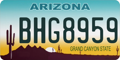 AZ license plate BHG8959