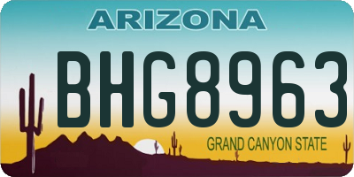 AZ license plate BHG8963