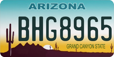 AZ license plate BHG8965