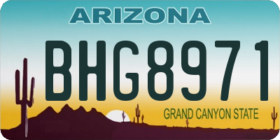 AZ license plate BHG8971