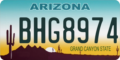 AZ license plate BHG8974