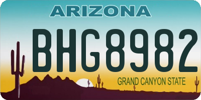 AZ license plate BHG8982