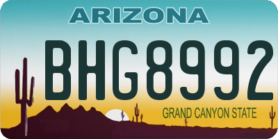 AZ license plate BHG8992
