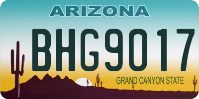 AZ license plate BHG9017