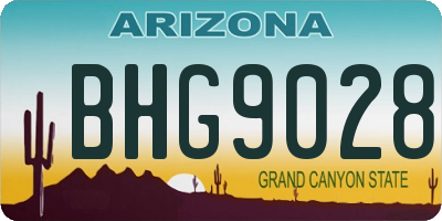AZ license plate BHG9028