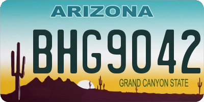 AZ license plate BHG9042