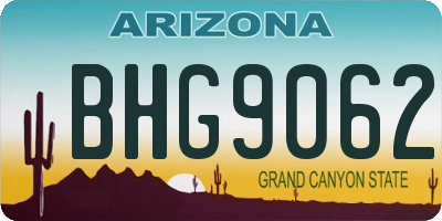 AZ license plate BHG9062