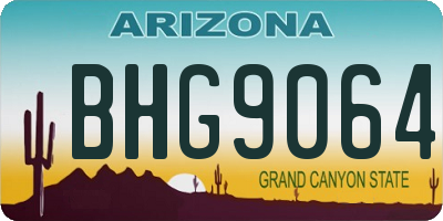 AZ license plate BHG9064