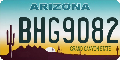 AZ license plate BHG9082