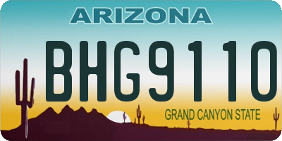 AZ license plate BHG9110