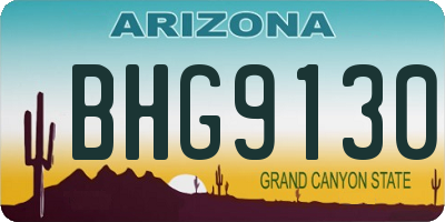 AZ license plate BHG9130