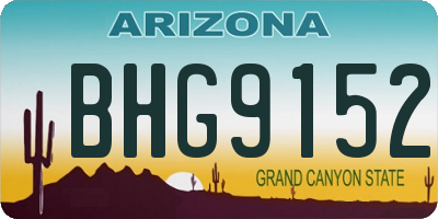 AZ license plate BHG9152