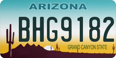 AZ license plate BHG9182