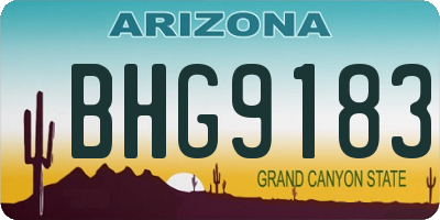 AZ license plate BHG9183