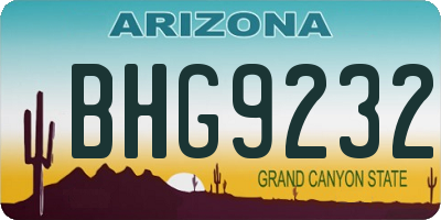 AZ license plate BHG9232
