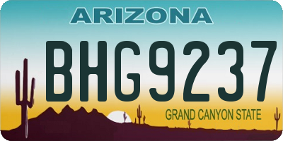 AZ license plate BHG9237
