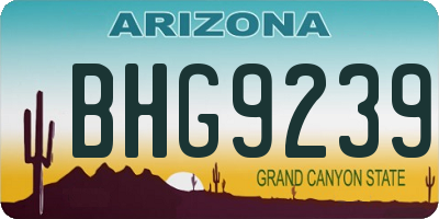 AZ license plate BHG9239