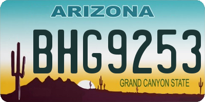 AZ license plate BHG9253