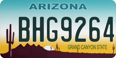 AZ license plate BHG9264