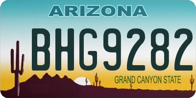 AZ license plate BHG9282
