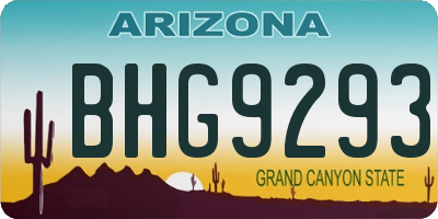 AZ license plate BHG9293