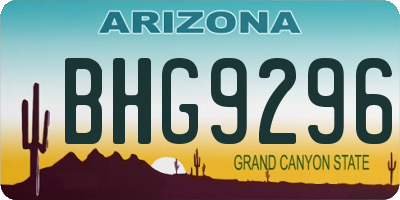 AZ license plate BHG9296
