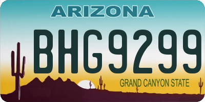 AZ license plate BHG9299