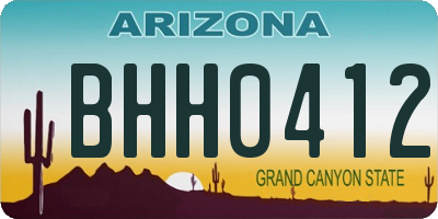 AZ license plate BHH0412
