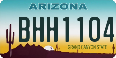 AZ license plate BHH1104