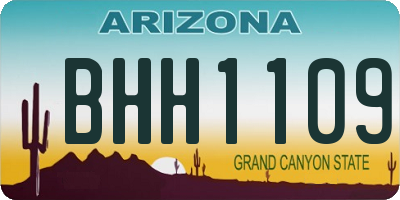 AZ license plate BHH1109
