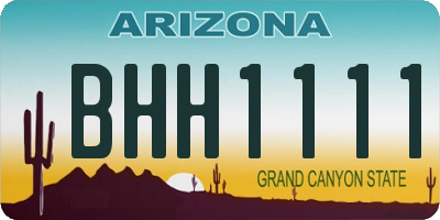 AZ license plate BHH1111