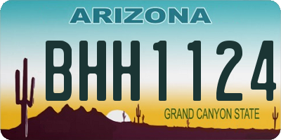 AZ license plate BHH1124
