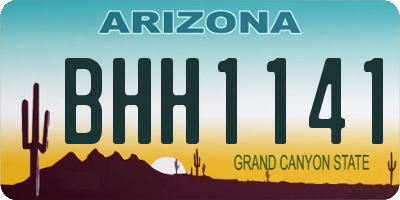 AZ license plate BHH1141