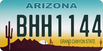 AZ license plate BHH1144
