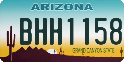 AZ license plate BHH1158