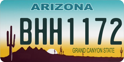 AZ license plate BHH1172