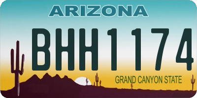 AZ license plate BHH1174