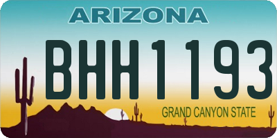 AZ license plate BHH1193