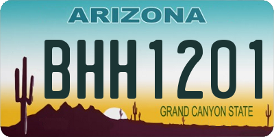 AZ license plate BHH1201