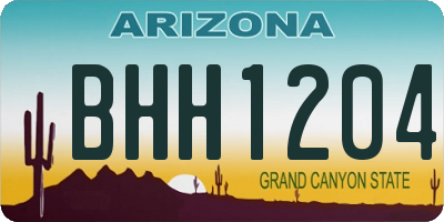 AZ license plate BHH1204