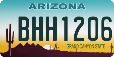 AZ license plate BHH1206