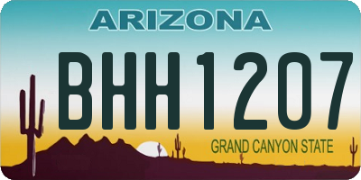 AZ license plate BHH1207