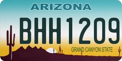 AZ license plate BHH1209