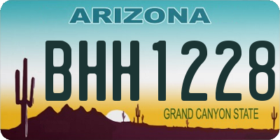 AZ license plate BHH1228