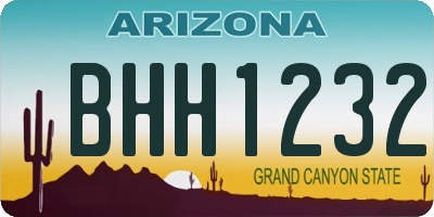 AZ license plate BHH1232