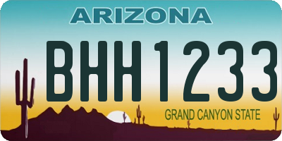 AZ license plate BHH1233