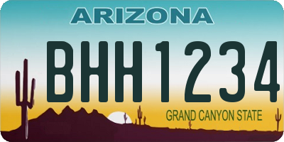 AZ license plate BHH1234