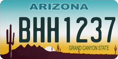 AZ license plate BHH1237