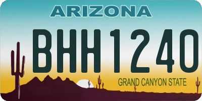 AZ license plate BHH1240