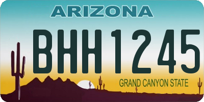 AZ license plate BHH1245